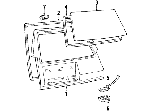 1985 Toyota Tercel Gate & Hardware Panel Sub-Assy, Back Door Diagram for 67005-16181