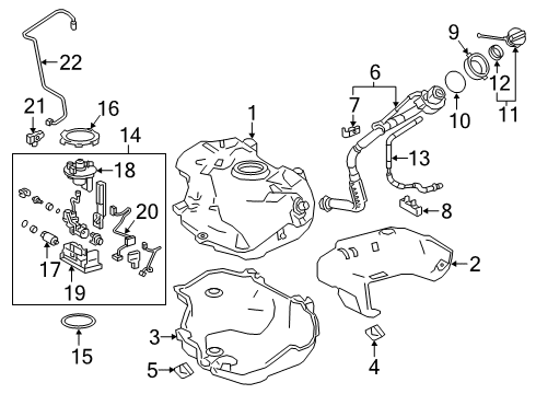 2019 Toyota Prius Prime Senders Suction Case Diagram for 77024-12340