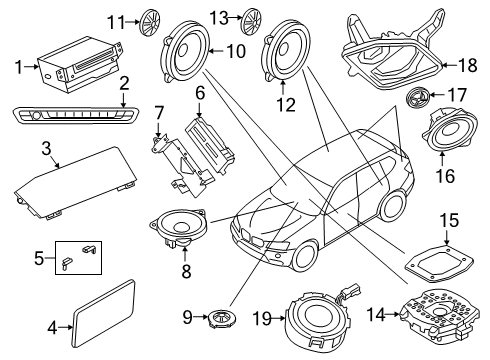 2022 BMW X5 Sound System MID-RANGE SPEAKER HIGH END S Diagram for 65132622774