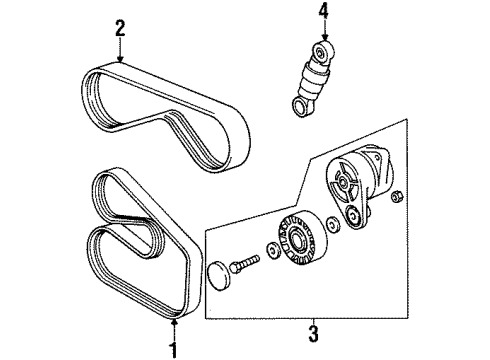 1992 BMW 325i Belts & Pulleys Fan Belt Diagram for 64521706826