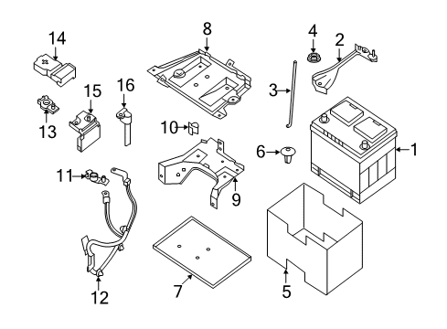 2013 Nissan Pathfinder Battery Tray-Battery Diagram for 24428-3Z000