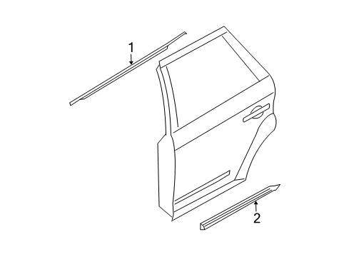 2006 Nissan Murano Exterior Trim - Rear Door Moulding-Rear Door Outside, LH Diagram for 82821-CA000