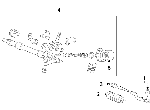 2014 Honda Civic Steering Gear & Linkage EPS Unit Diagram for 39980-TR3-A61