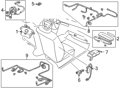 2003 Acura RL Air Bag Components Reel Assembly, Cable Diagram for 77900-SZ3-A03