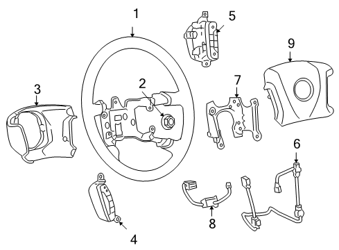 2012 Chevrolet Impala Steering Column, Steering Wheel Horn Contact Diagram for 15799045