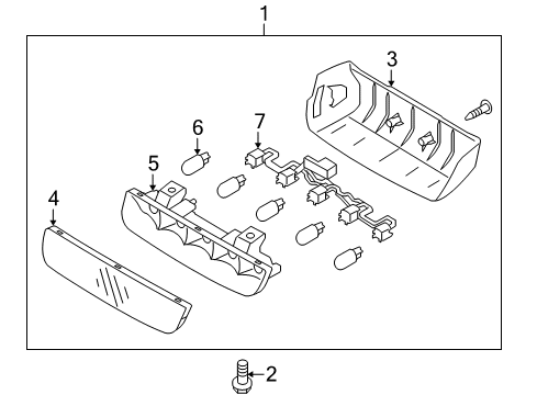 2011 Kia Soul Bulbs Lamp Assembly-High Mounted Stop Diagram for 927012K010
