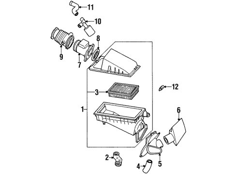 1996 Ford Contour Air Intake Outlet Tube Diagram for F5RZ9B659C