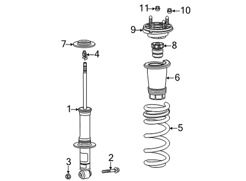 2022 Cadillac Escalade ESV Struts & Components - Rear Strut Diagram for 84844866