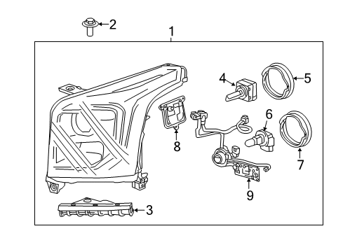 2016 GMC Yukon XL Headlamps Composite Assembly Diagram for 84564094