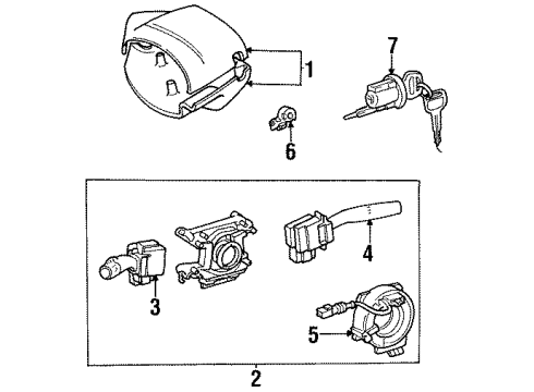 1998 Toyota Tercel Ignition Lock Clock Spring Diagram for 84306-12080