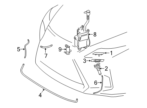2022 Lexus RX350L Washer Components Hose, HEADLAMP Clean Diagram for 85275-48030