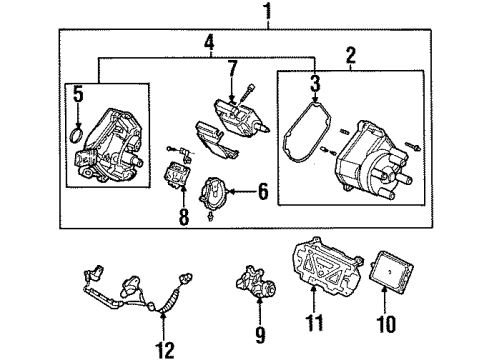 1999 Acura CL Ignition System Gasket Diagram for 30132-PAA-A01