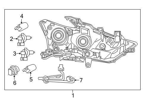 2017 Nissan Maxima Headlamps Passenger Side Headlamp Assembly Diagram for 26010-4RF4B