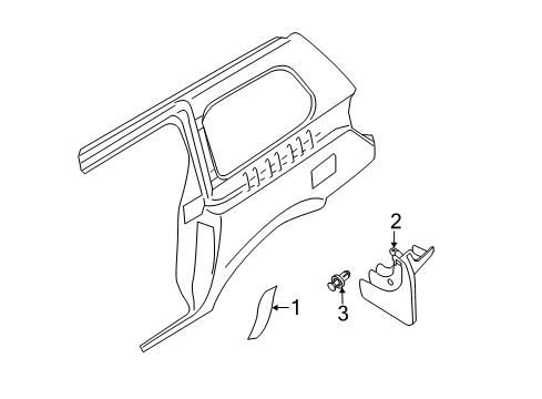 2009 Nissan Quest Exterior Trim - Side Panel Protector - Rear Side, R Diagram for 78876-5Z02A