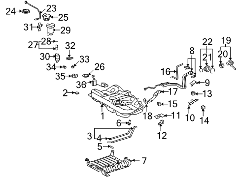 2007 Lexus ES350 Fuel System Components Filler Neck Diagram for 77201-33270