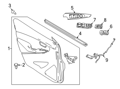 2018 Toyota Yaris iA Rear Door Switch Bezel Diagram for 74232-WB001