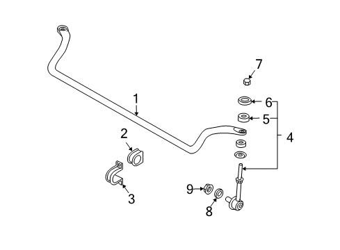 2003 Kia Sorento Stabilizer Bar & Components - Front Stabilizer Bar-Front Diagram for 548003E010