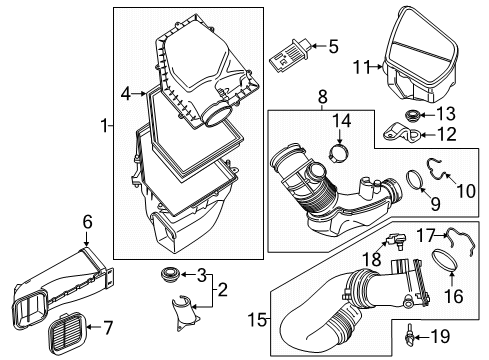 2019 BMW X4 Filters Intake Silencer Diagram for 13718620473