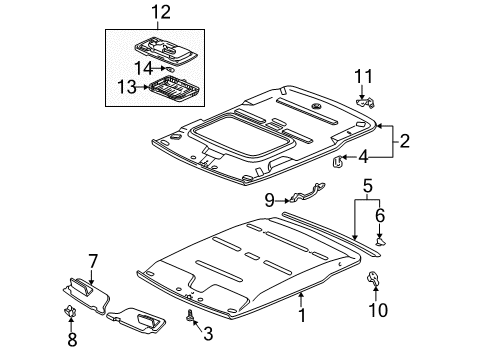 1997 Honda Civic Interior Trim - Roof Light Assembly, Interior (Clear Gray) Diagram for 34250-S04-003ZA