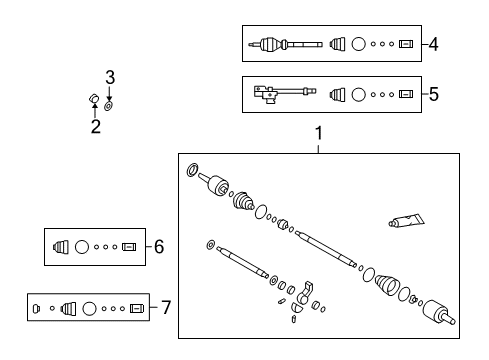 2007 Hyundai Sonata Drive Axles - Front Joint & Shaft Kit-Front Axle Wheel Side, RH Diagram for 49580-0A460