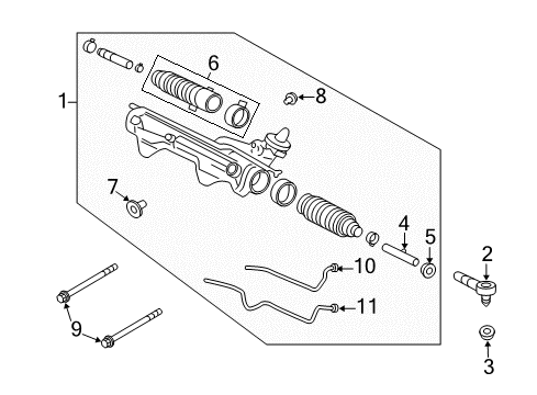 2017 Ford Expedition Steering Column & Wheel, Steering Gear & Linkage Inner Tie Rod Diagram for FL3Z-3280-A