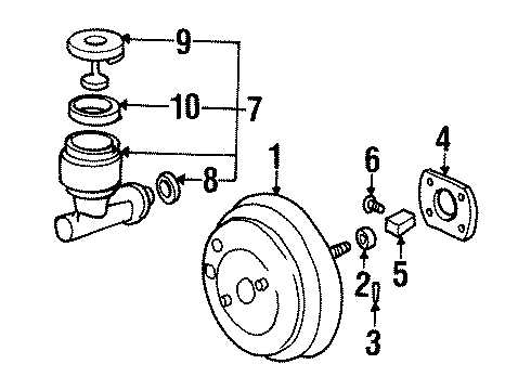 1997 Acura CL Dash Panel Components Master Cylinder Assembly Diagram for 46100-SM4-G54