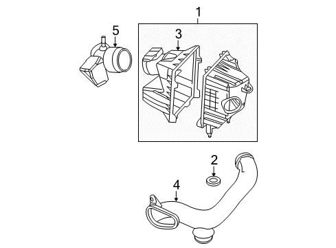 2008 Ford Escape Air Intake Air Inlet Tube Diagram for 8L8Z-9B659-B