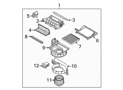 2012 Hyundai Azera Automatic Temperature Controls Blower Unit Diagram for 97100-3VBD0