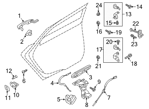 2018 Ford Fusion Rear Door Door Check Diagram for DS7Z-5427204-A