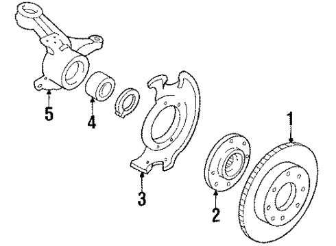 1989 Acura Integra Front Brakes Caliper Assembly, Passenger Side Diagram for 45210-SD2-A13