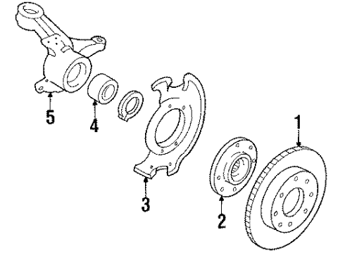 1989 Acura Integra Front Brakes Set, Front Brake Hose Diagram for 01464-SD2-672