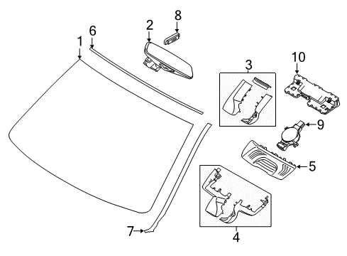 2019 BMW X3 Parking Aid Mirror Base Cover Set Diagram for 51167945223