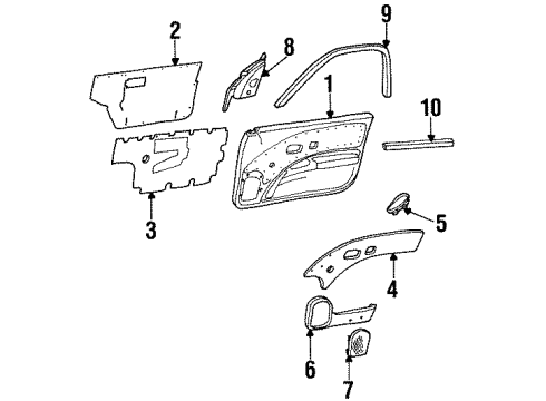 1994 Saturn SC1 Interior Trim - Door Sealing Strip, Front Side Door Diagram for 21096170