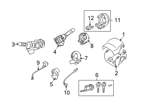 2006 Toyota Highlander Shroud, Switches & Levers Wiper Switch Diagram for 84652-20A00