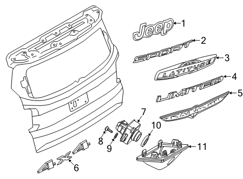 2020 Jeep Renegade Parking Aid Sensor-Park Assist Diagram for 68438907AA