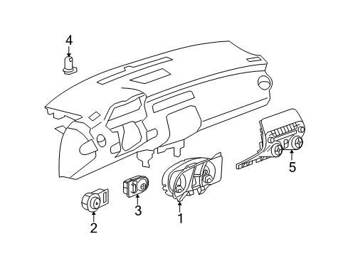 2015 Chevrolet Camaro Instruments & Gauges Cluster Assembly Diagram for 23295410