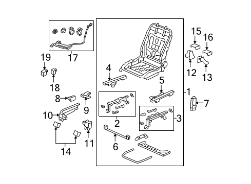 2009 Honda Pilot Tracks & Components Clip, Zigzag Spring Diagram for 91501-SZA-A01