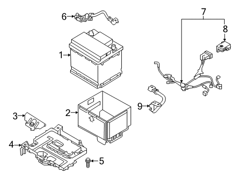 2018 Kia Forte Battery Tray Assembly-Battery Diagram for 37150A7200