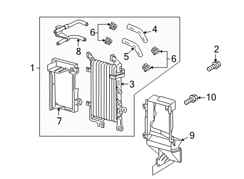 2010 Toyota Land Cruiser Trans Oil Cooler Cooler Assy, Oil W/Hose Diagram for 32920-60191