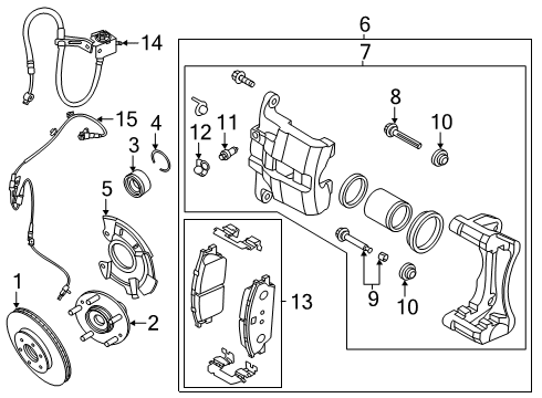 2021 Hyundai Venue Anti-Lock Brakes Brake Hydraulic Unit Assembly Diagram for 58910-K2500