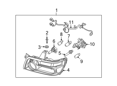 2008 Infiniti QX56 Headlamps Right Headlight Assembly Diagram for 26010-9GA0A