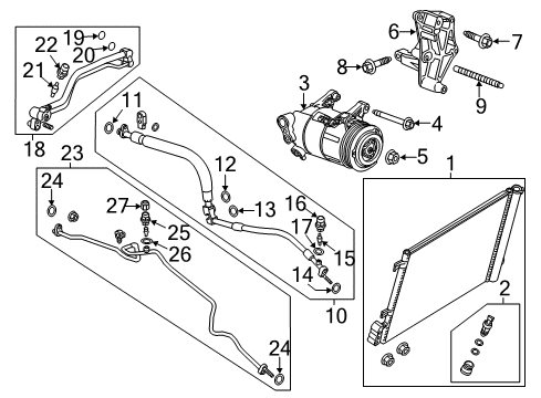 2016 Chevrolet Corvette Air Conditioner Rear Pressure Tube Diagram for 23435951