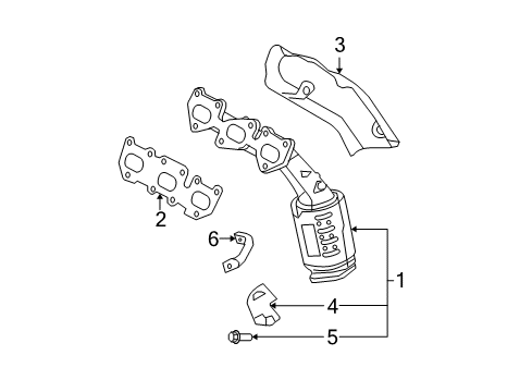 2009 Kia Sorento Exhaust Manifold Protector-Heat LH Diagram for 285253C630