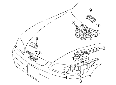 2001 Lexus ES300 Electrical Components Block Assy, Instrument Panel Junction Diagram for 82730-06020