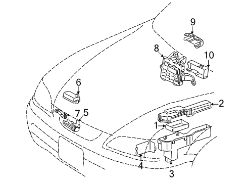 1998 Lexus ES300 Electrical Components Fuse Box Diagram for 82730-06010