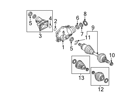 2007 BMW 525xi Carrier & Front Axles Front Differntial Carrier Diagram for 31507557374