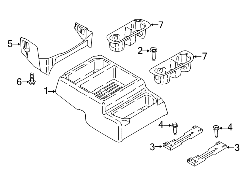 2018 Ford Expedition Console Console Mount Bracket Diagram for HC3Z-26625A80-A