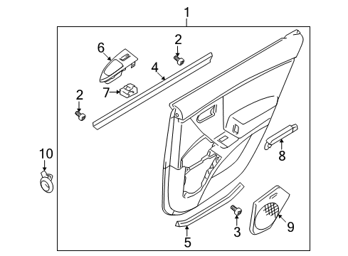 2009 Hyundai Azera Interior Trim - Rear Door Rear Power Window Sub Switch Assembly, Left Diagram for 93580-3L002-5H