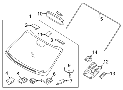 2021 Kia Sportage Lane Departure Warning Rear View Inside Mirror Assembly Diagram for 851013T500