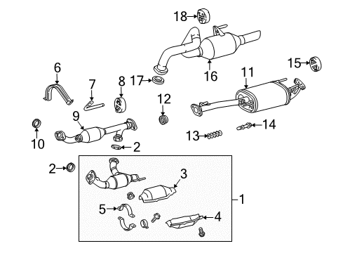 2010 Lexus GX460 Exhaust Components Front Exhaust Pipe Assembly No.2 Diagram for 17450-38040